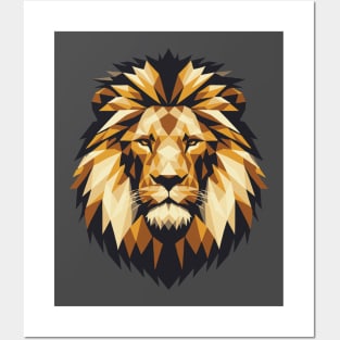 Lion Portrait Low Poly African Safari Big Five Posters and Art